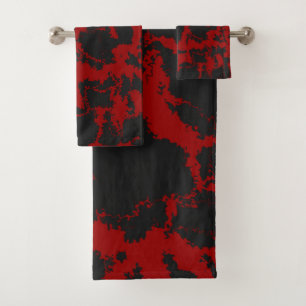 Toalha de abstrato vermelho e carvão vegetal