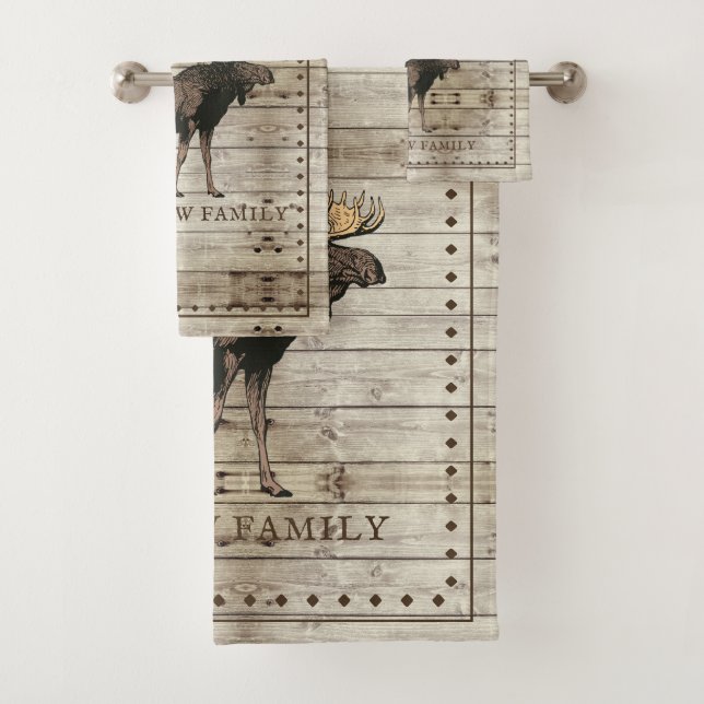 Toalha de alce de madeira russa (Insitu)