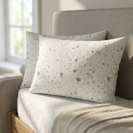 Toalha de Almofada Floral Verde Aquarela - Roupa d