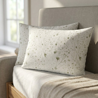 Toalha de Almofada Floral Verde Aquarela - Roupa d