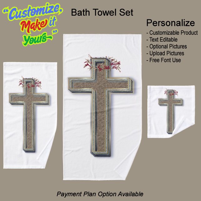 Toalha de Banheira Cruzada Conjunto Fundo Branco (Cross Bathroom Towel Set Featuring a White Background.)