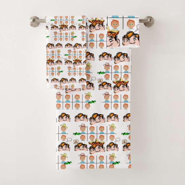 Toalha de Banheira define expressões de rosto engr (Insitu)