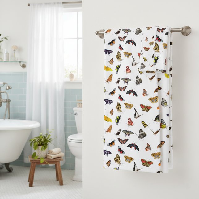 Toalha de Banheiro das Borboletas (Butterflies towel set of three.)