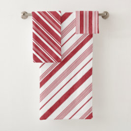 Toalha De Banheiro De Natal Junta Bandas Vermelhas