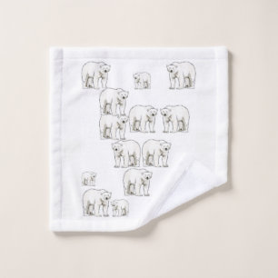Toalha de Banheiro Define o Urso Polar