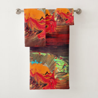 Toalha de Banheiro Definida como "Orange Burst 2"