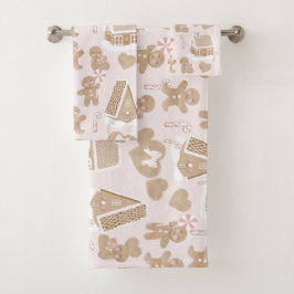 Toalha de Banheiro Pão de Natal Rosa