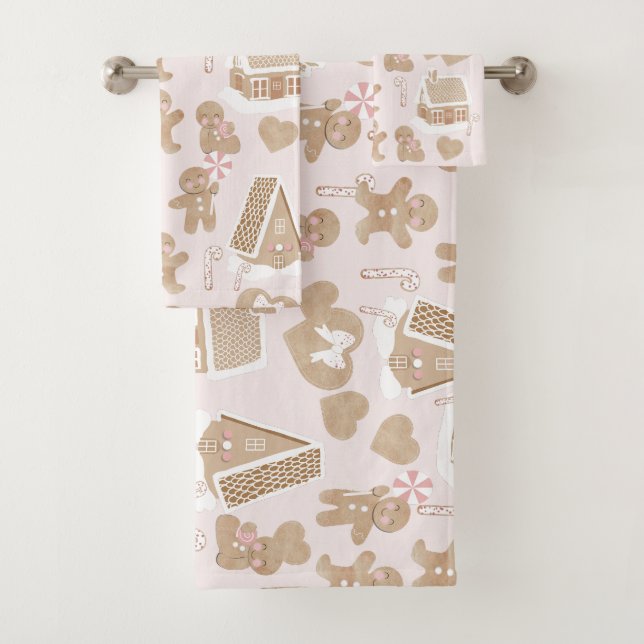 Toalha de Banheiro Pão de Natal Rosa (Insitu)