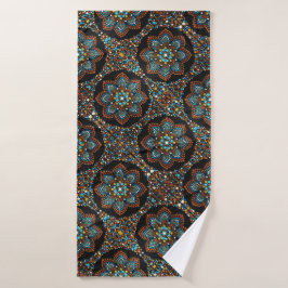 Toalha De Banho 07 Brown e Turquoise Mandala Bath Towel