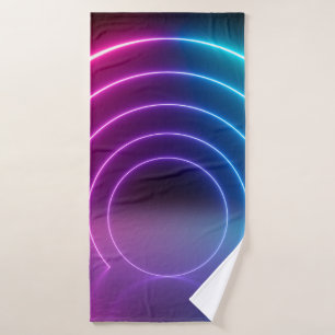 Toalha De Banho 3d, linhas brilhantes, túnel, luzes de neon, virtu