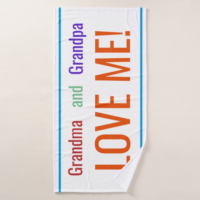 Toalha De Banho A avó e o vovô amam-me (Toalha de Banho)