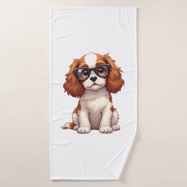 Toalha De Banho A cute dog King Charles Spaniel COPY (Toalha de Banho)