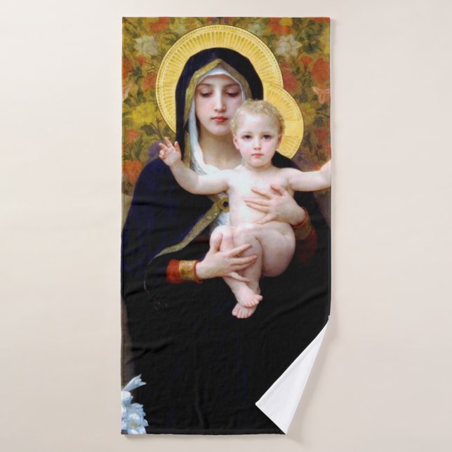 Toalha De Banho A Virgem do Lírio, Bouguereau (Toalha de Banho)