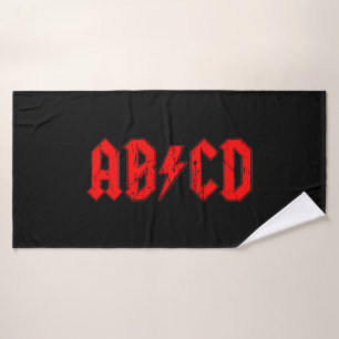 Toalha De Banho ABCD rock símbolo engraçado falso acdc piada