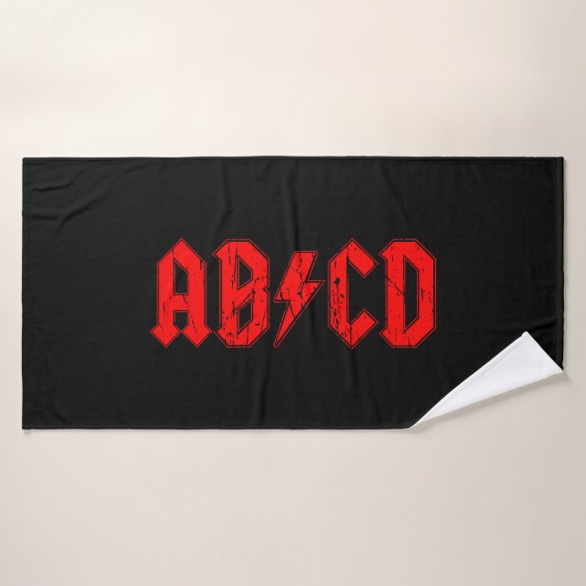 Toalha De Banho ABCD rock símbolo engraçado falso acdc piada (Toalha de Banho)