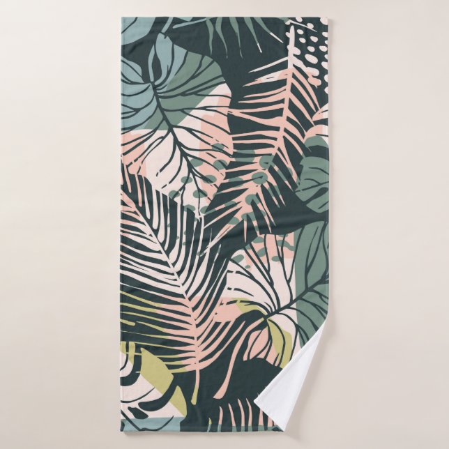 Toalha De Banho Abstract creative seamless pattern with tropical p (Toalha de Banho)