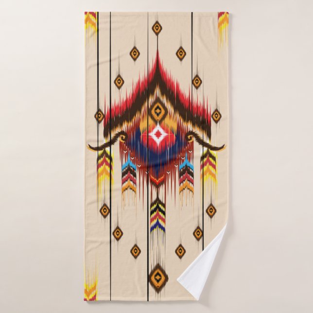 Toalha De Banho Abstract ethnic geometric pattern, Ikat geometric  (Toalha de Banho)