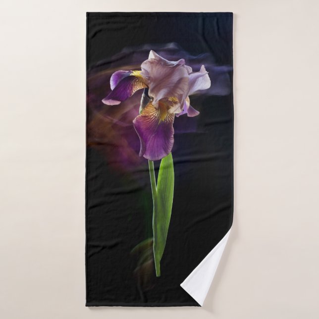 Toalha De Banho Abstract Iris Flower – Elegant Floral Art (Toalha de Banho)