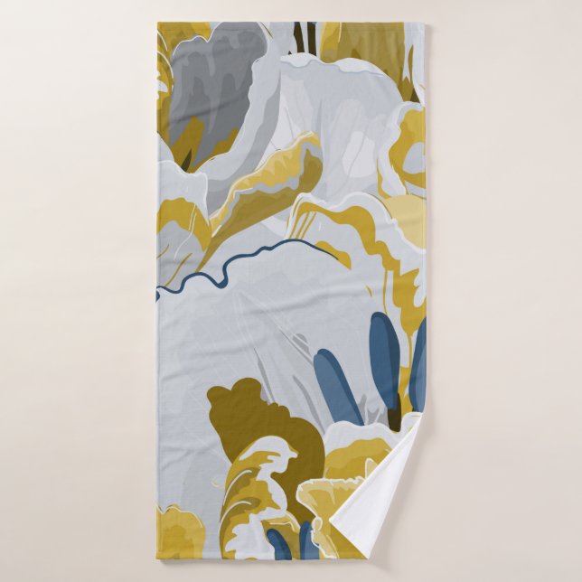 Toalha De Banho Abstract seamless pattern. Light grey,  yellow,  g (Toalha de Banho)