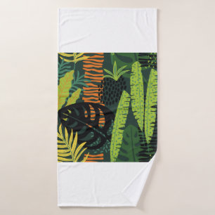 Toalha De Banho Abstract seamless pattern with tropical leaves. Ha