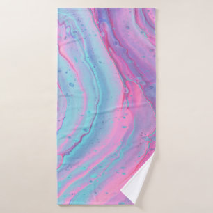 Toalha De Banho Abstrato, cor-de-rosa e verde