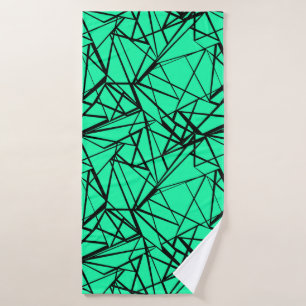 Toalha De Banho Abstrato de turquesa preto