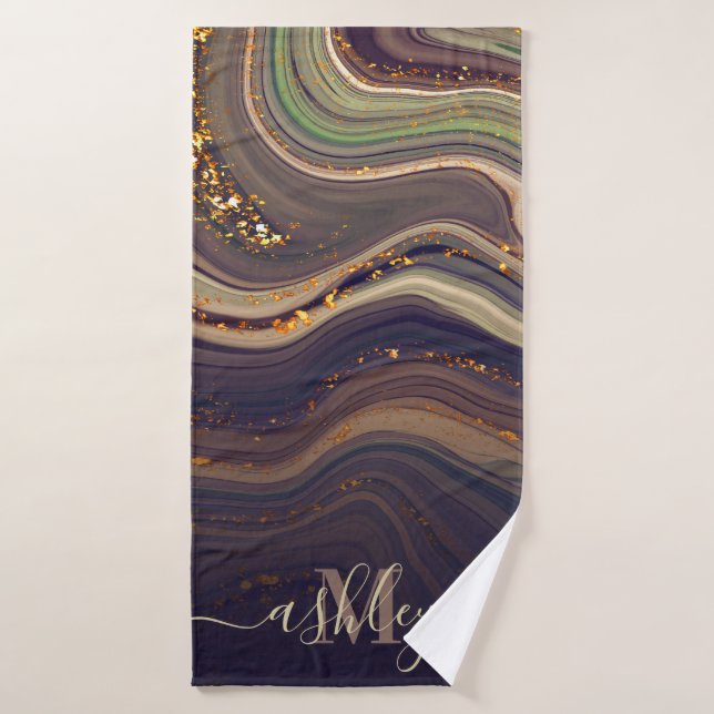 Toalha De Banho Abstrato Marble e Glitter (Toalha de Banho)