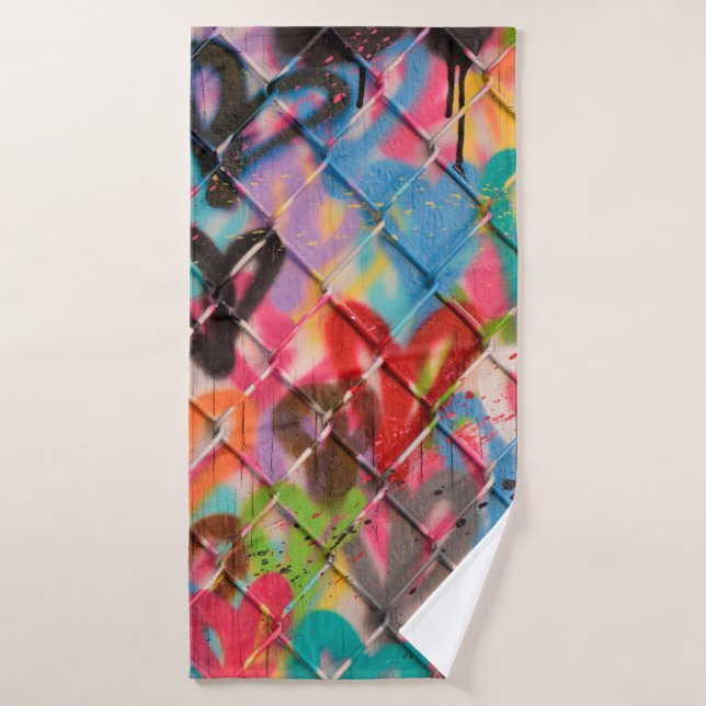 Toalha De Banho Abstrato Spray Paint Texture Background art, rua, (Toalha de Banho)