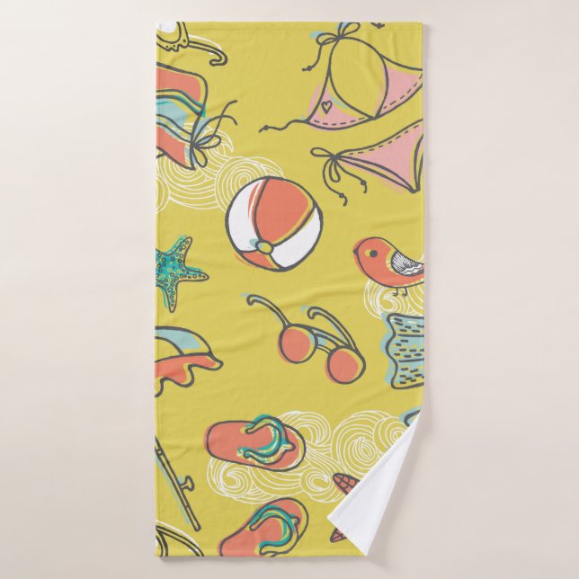Toalha De Banho acessórios de praia. padrão sem falhas (Toalha de Banho)