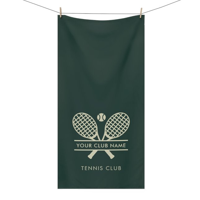 Toalha De Banho Adicionar Membros da Equipe do Nome do Clube de Tê (Lawn Tennis Rackets Motif Green Bath Towel)