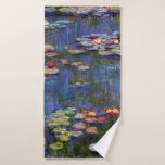 Toalha De Banho Água Lily Pond, Monet<br><div class="desc">Oscar-Claude Monet (14 de novembro de 1840 - 5 de dezembro de 1926) era pintor francês, fundador da pintura impressionista francesa e o praticante mais consistente e prolífico da filosofia do movimento de expressar as suas percepções antes da natureza, especialmente quando aplicada à pintura da paisagem aérea. O termo "Impressionismo"...</div>