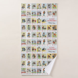 Toalha De Banho Alfabeta de Gato, Louis Wain