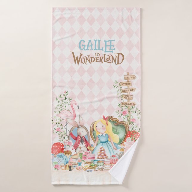Toalha De Banho Alice Adventures em Woderland Birthday Tea Party (Toalha de Banho)