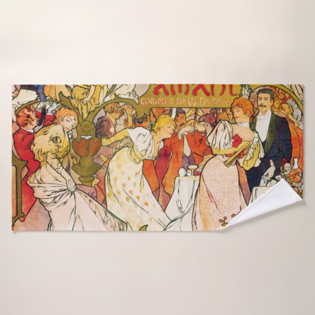 Toalha De Banho Amantes, Alphonse Mucha (Toalha de Banho)