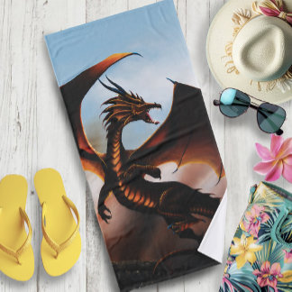 Toalha De Banho Amber Dragon Fantasy