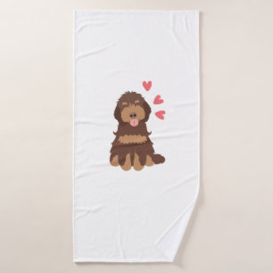 Toalha De Banho Amor Chocolate Fantasma Cockapoo Cão Cavapoo