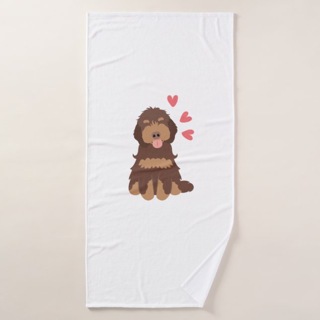 Toalha De Banho Amor Chocolate Fantasma Cockapoo Cão Cavapoo (Toalha de Banho)