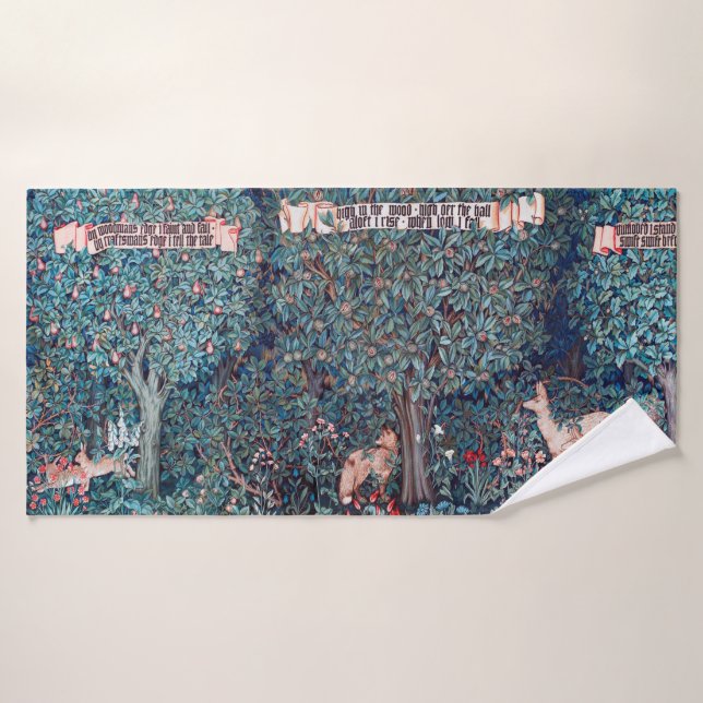 Toalha De Banho Animais na Floresta, William Morris (Toalha de Banho)