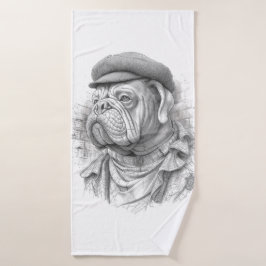 Toalha De Banho Antique Marble Bulldog Minister Guest Towel