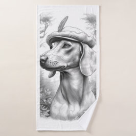 Toalha De Banho Antique Marble Dachshund Statue Hand Towel