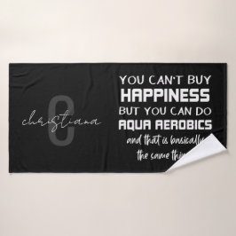 Toalha De Banho Aqua Aeróbica Personalizada é Felicidade Engraçada