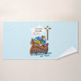 Toalha De Banho Arca personalizada do neto Baptism Noah