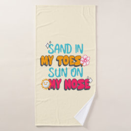 Toalha De Banho Areia nos meus pés, Sol no meu nariz