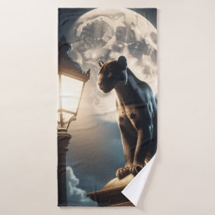 Toalha De Banho Arte de Gato Negro