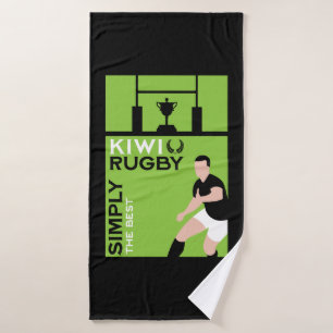 Toalha De Banho Arte de Jogadores de Rugby da NZ Kiwi
