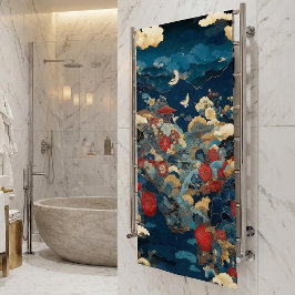 Toalha De Banho Arte Floral de Luxo Inspirado no Japão
