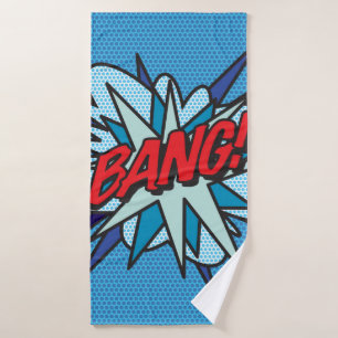 Toalha De Banho Arte Pop de Quadrinhos Retrô Divertida BANG