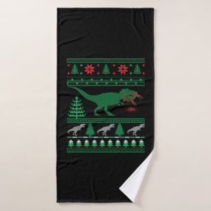 TOALHA DE BANHO ÁRVORE DINOSSAUR FUNNADA REX COM LUZES DE NATAL T-