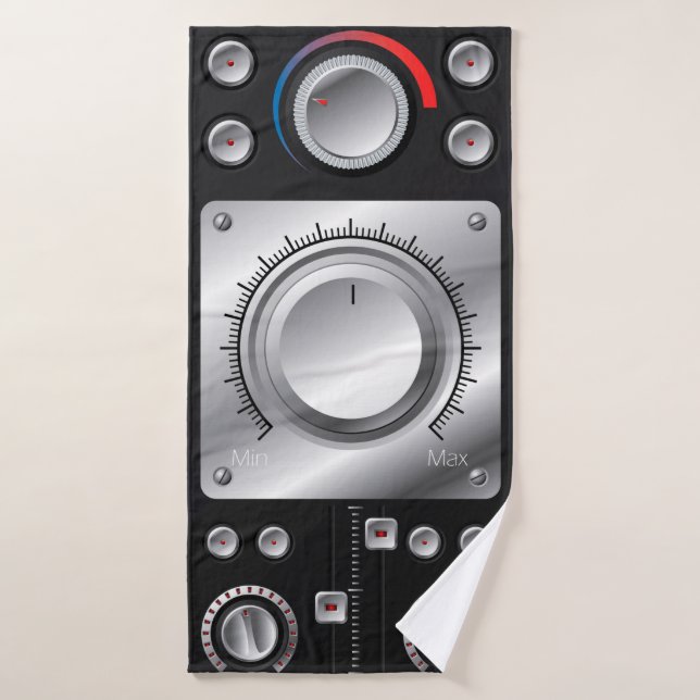 Toalha De Banho Auto-falantes vermelhos com amplificador e botões  (Toalha de Banho)