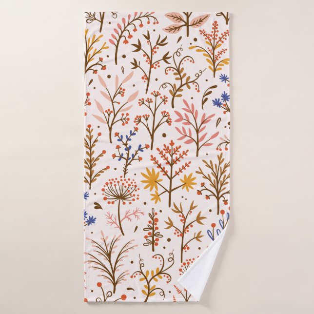 Toalha De Banho Autumn Floral Sem Olhos. Plantas de rabo, Bra (Toalha de Banho)